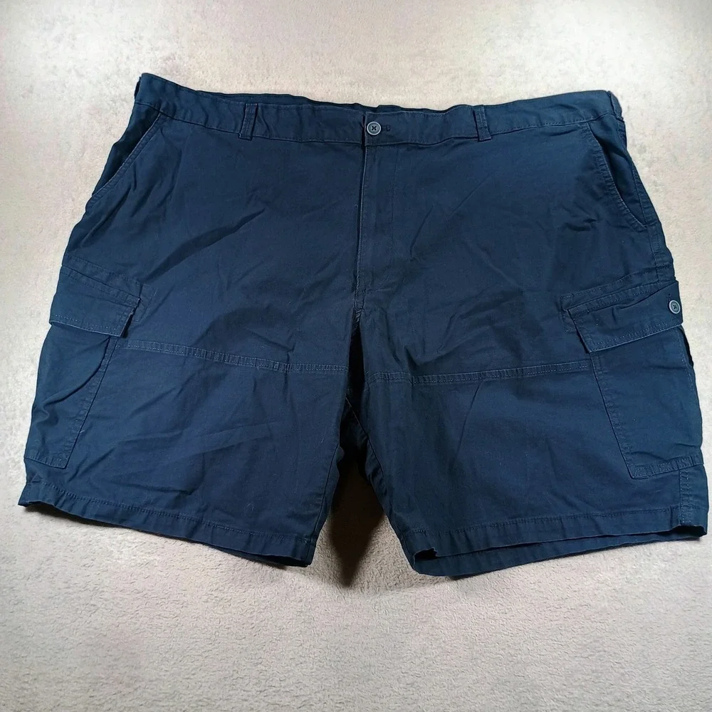 IZOD Mens‎ Saltwater Stretch Cargo Shorts Navy Blue 50 Utility Pockets